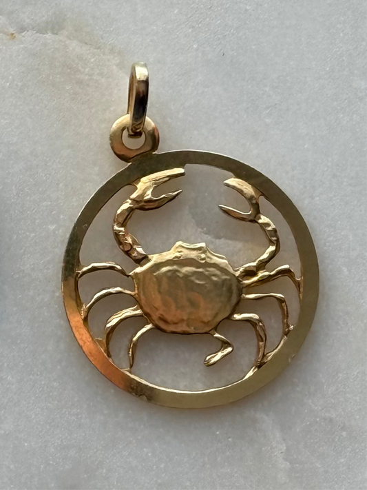 14k Cancer zodiac charm